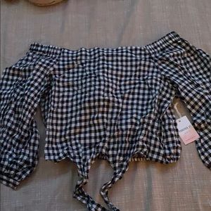 Off the shoulder cropped top